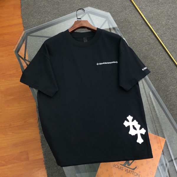 Premium Quality Chrome Hearts Short Sleeves Black Embroidered Style