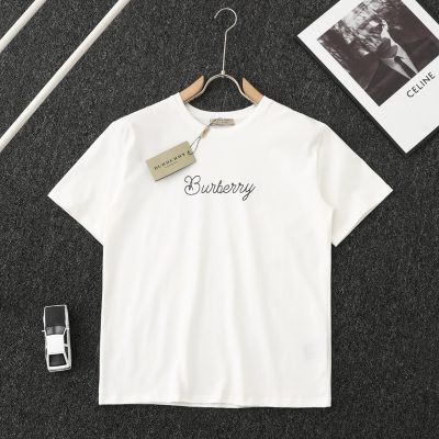 Premium Quality Burberry Short Sleeves White Print Style