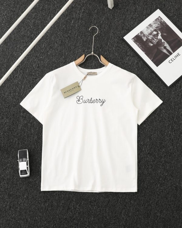 Premium Quality Burberry Short Sleeves White Print Style