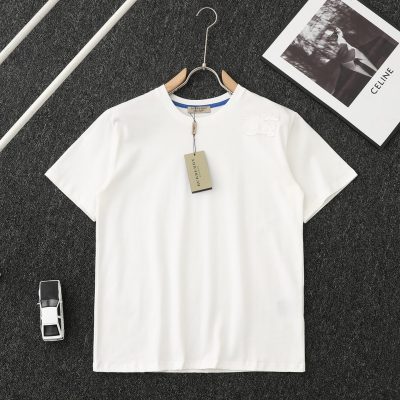 Luxury Burberry Short Sleeves White Embroidered Collection