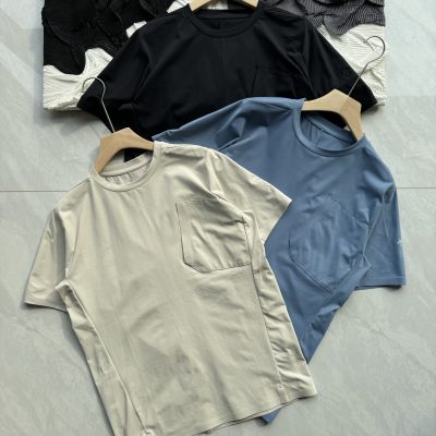 High Quality Descente Short Sleeves Black Cotton Urban Collection
