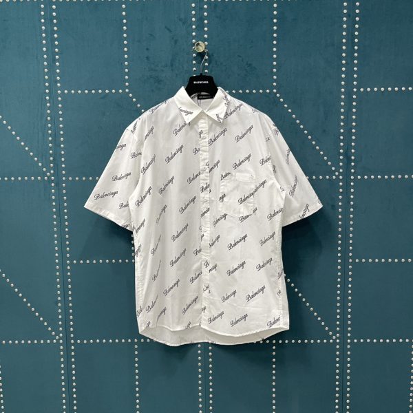 Premium Quality Balenciaga Short Sleeves White Cotton Logo Luxury