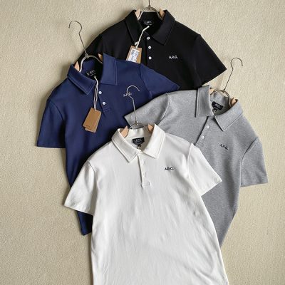 Luxury A.P.C. Polo Shirt Black Cotton Minimalist Style