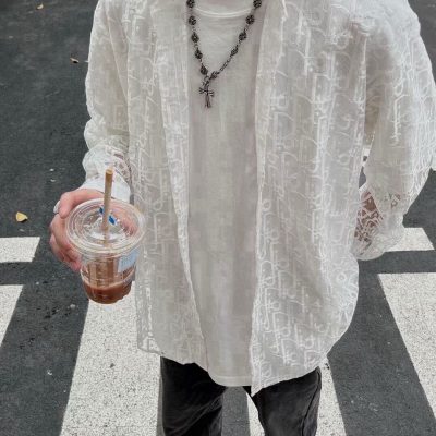 Premium Quality Dior Shirts White Jacquard Luxury