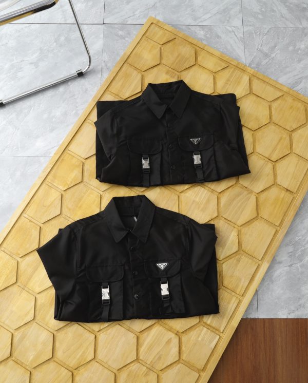 Premium Prada Short-Sleeved Shirts Black Nylon Style