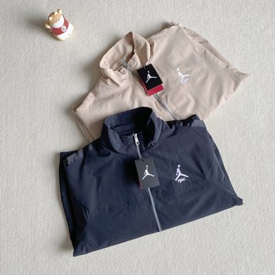 Luxury Jordan Coats Black Nylon Casual Style