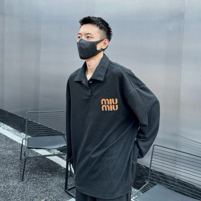 Luxury Miu Miu Hoodie Black Suede Embroidered Collection