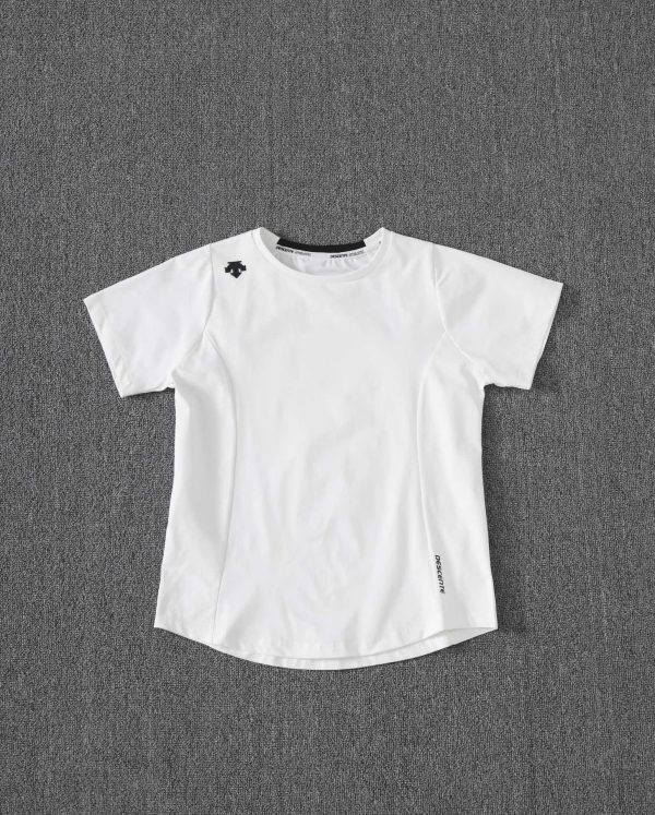 High Quality Descente Short-Sleeved Shirt Black Knit Breathable Luxury