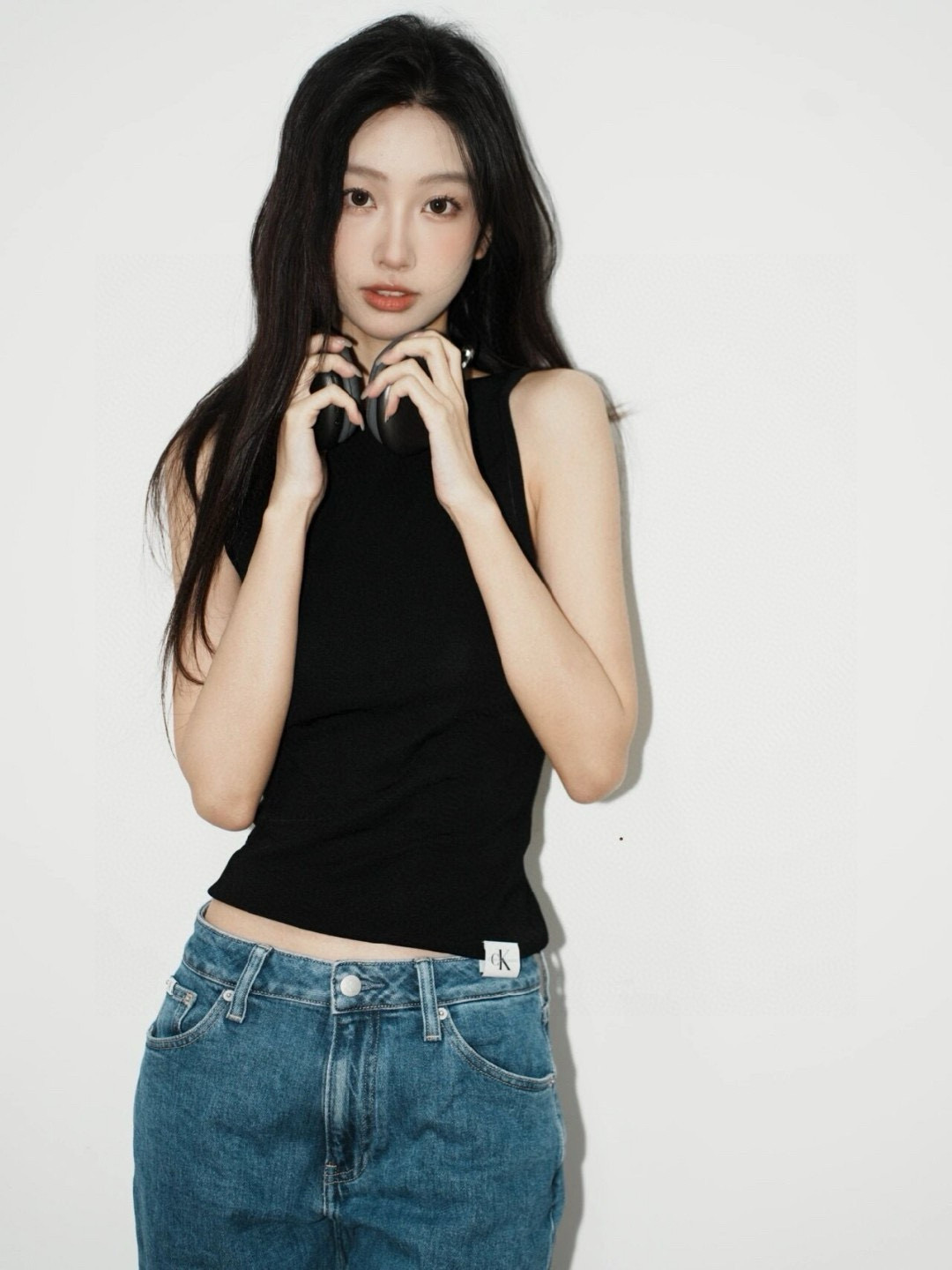 Premium Calvin Klein Vest Black Knit Logo Style