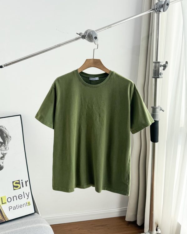 Best Selling Loewe T-Shirt Gray Cotton Logo Style