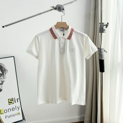 Premium Burberry Short-Sleeved White Cotton Classic Style