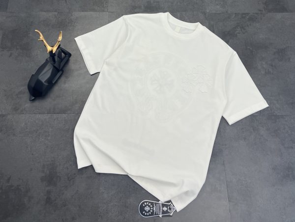 Luxury Chrome Hearts Short Sleeves Black Cotton Washed Style