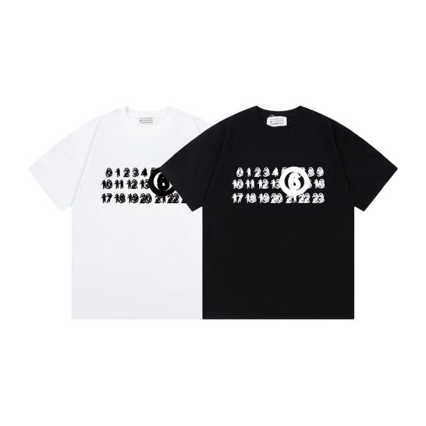 Best Selling Margiela Short Sleeves Black Cotton Logo Luxury