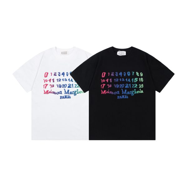 Best Selling Margiela Short Sleeves Black Cotton Gradient Collection