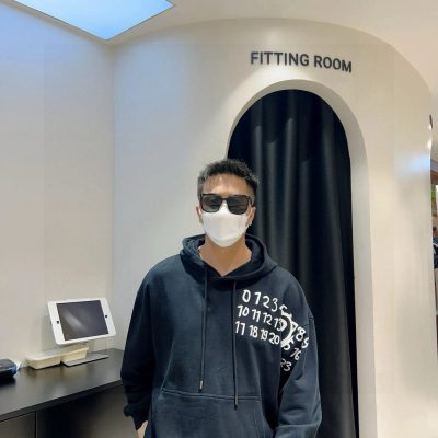 Best Selling Margiela Sweatshirts Black Cotton Print Style