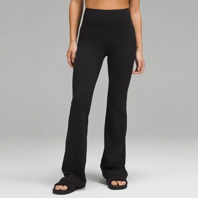 Luxury Lululemon Yoga Pants Black Nylon Logo Style