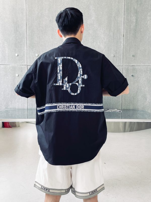 High Quality Dior Short Sleeves White Cotton Embroidered Style