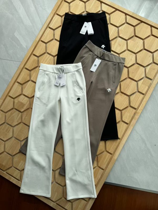 Premium Descente Pants Black Knit Patchwork Luxury