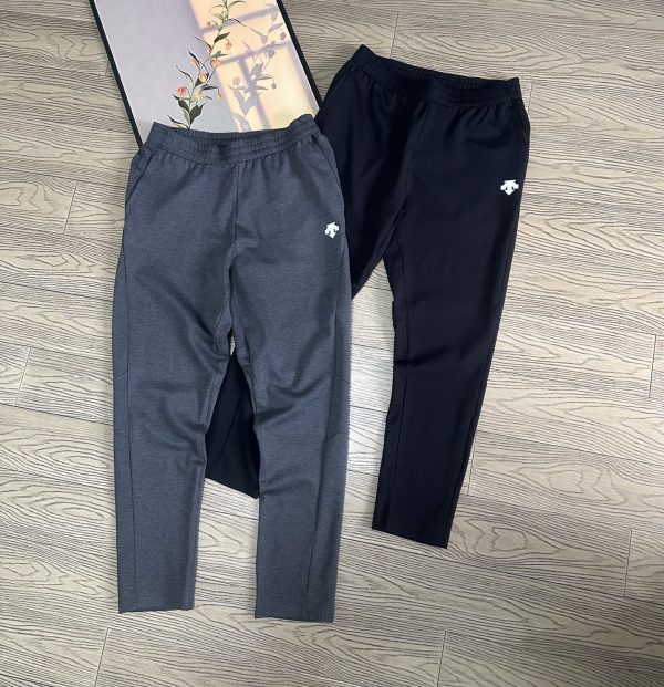Premium Descente Trousers Black Knit Casual Luxury