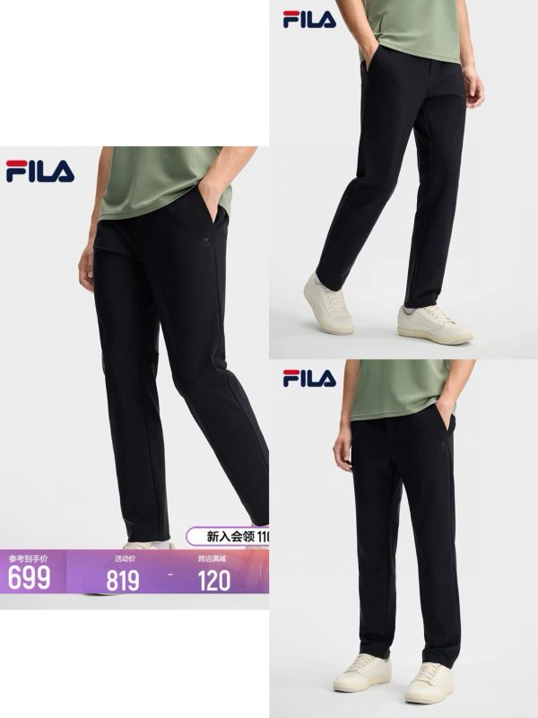 Premium Quality Fila Trousers Black Knit Minimalist Style