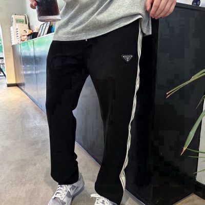 Premium Quality Prada Sweatpants Black Logo Luxury