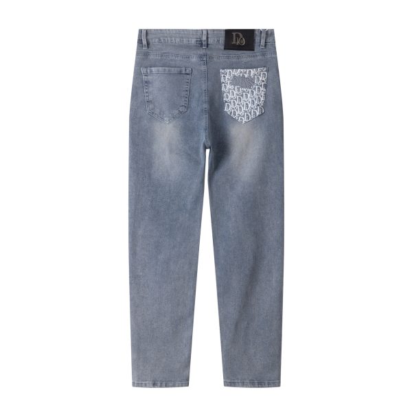 Best Selling Dior Jeans Gray Denim Print Collection