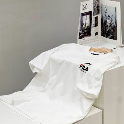 Premium Fila Short Sleeves Black Cotton Print Style