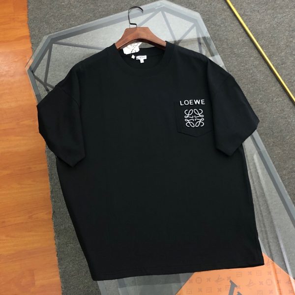 Luxury Loewe Short Sleeves White Cotton Logo Luxury