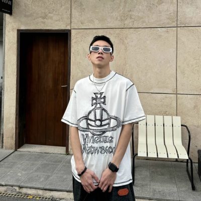Luxury Vivienne Westwood Short Sleeves White Print Style