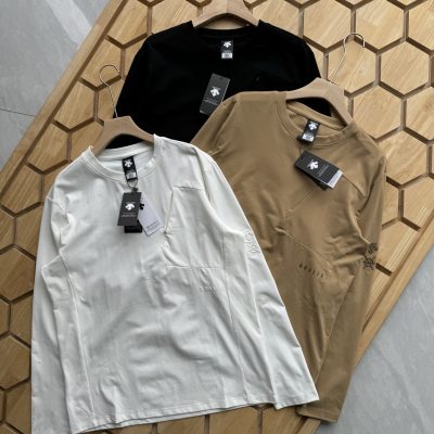 Luxury Descente Long Sleeve Black Cotton Urban Collection