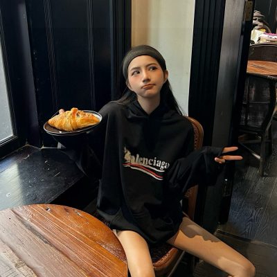 Best Selling Balenciaga Sweatshirts Black Cotton Print Luxury