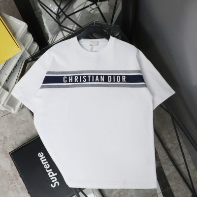 Premium Dior Short Sleeves White Cotton Print Style