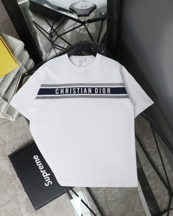 Premium Dior Short Sleeves White Cotton Print Style