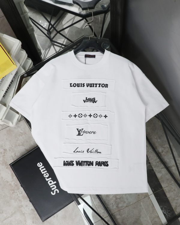 Luxury Louis Vuitton Short-Sleeved Shirt Black Cotton Patchwork Collection