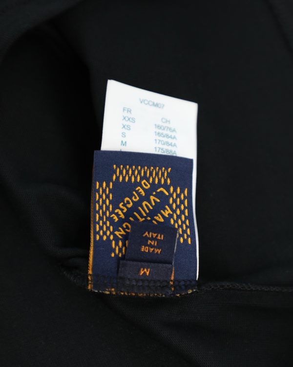 Luxury Louis Vuitton Short-Sleeved Shirt Black Cotton Embroidered Luxury