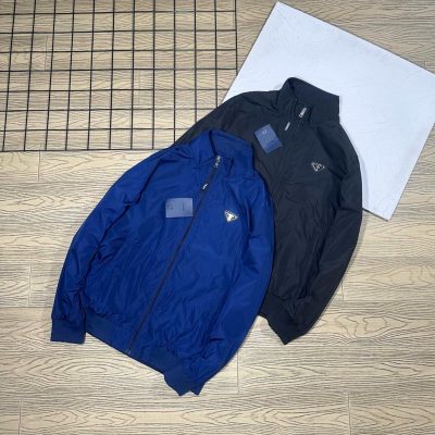 Best Selling Prada Coat Black Polyester Logo Style