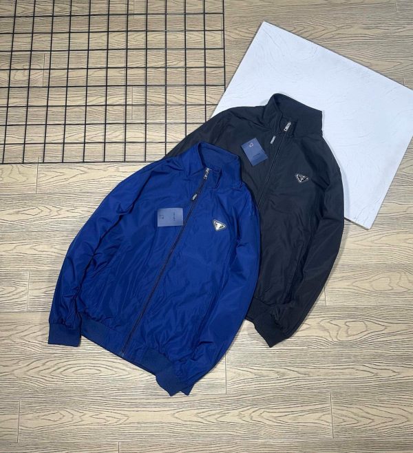 Best Selling Prada Coat Black Polyester Logo Style