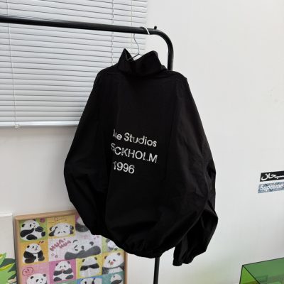 High Quality Acne Studios Coat Black Polyester Classic Luxury