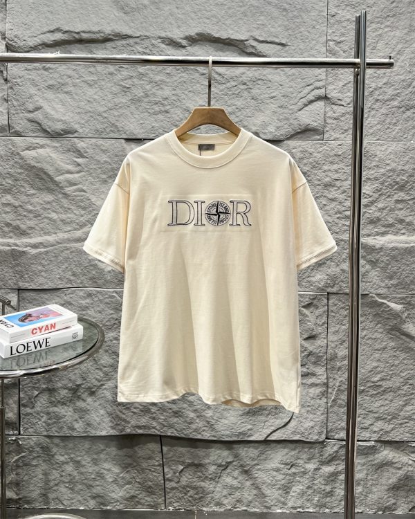 Best Selling Dior Short Sleeves Black Cotton Logo Collection