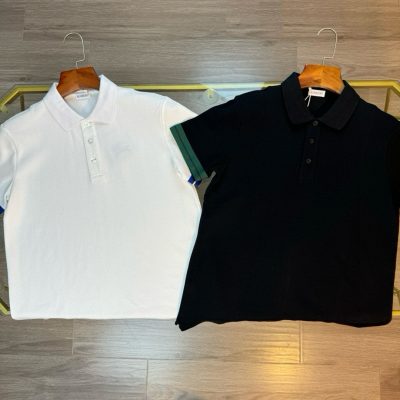 Luxury Burberry Polo Shirt Black Cotton Embroidery Luxury