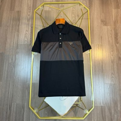 Premium Prada Short-Sleeved Black Cotton Washed Luxury