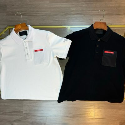 Best Selling Prada Short-Sleeved Red Cotton Washed Style