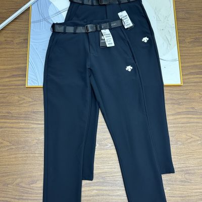 Premium Descente Trousers Black Knit Casual Luxury