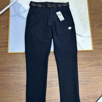 High Quality Descente Trousers Black Knit Casual Luxury