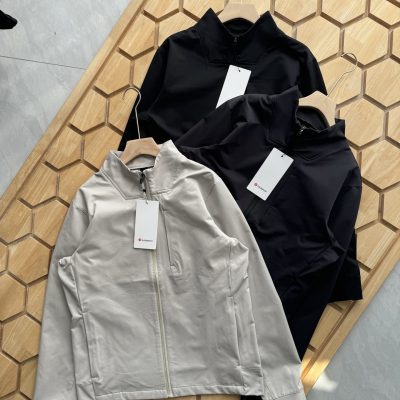Best Selling Lululemon Jacket Beige Polyester Classic Luxury