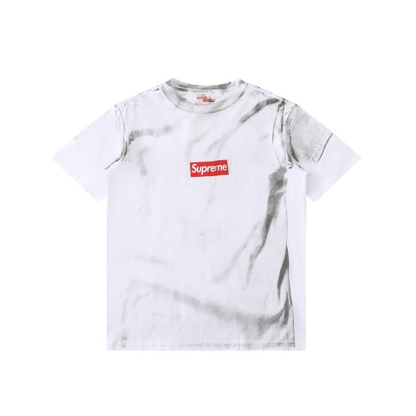 Premium Quality Supreme Short Sleeves Gray Logo Collection