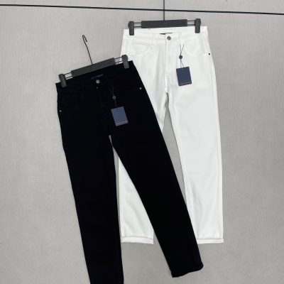 Premium Louis Vuitton Jeans Black Cotton Washed Collection