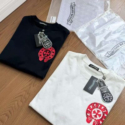 Best Selling Chrome Hearts Short Sleeves Black Cotton Washed Luxury