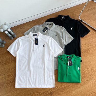 Luxury Ralph Lauren Polo Shirt Black Cotton Classic Collection