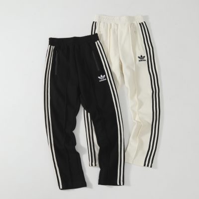 Premium Adidas Casual Pants Pink Cotton Stripe Luxury